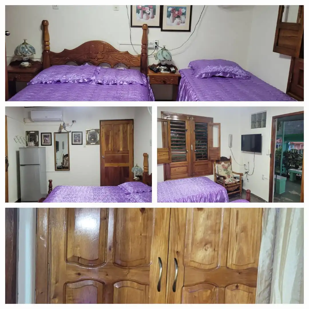 Adela Azcuy Norte No.15 Viñales, Cuba, Los baños están equipados con ducha, artículos de higiene personal gratuitos y secador de pelo.. Reservas online, Villa Los Croton Viñales Habitación 2.