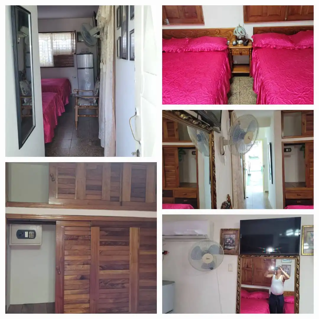 Adela Azcuy Norte No.15 Viñales, Cuba, Los baños están equipados con ducha, artículos de higiene personal gratuitos y secador de pelo.. Reservas online, Villa Los Croton Viñales Habitación 1.